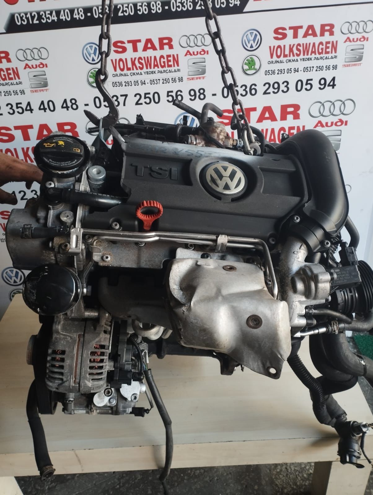 1.4 TSİ CAX KOMPLE MOTOR 122 LİK JETTA GOLF PASSAT LEON A3 VOLKSWAGEN ÇIKMA PARÇA STAR VOLKSWAGEN