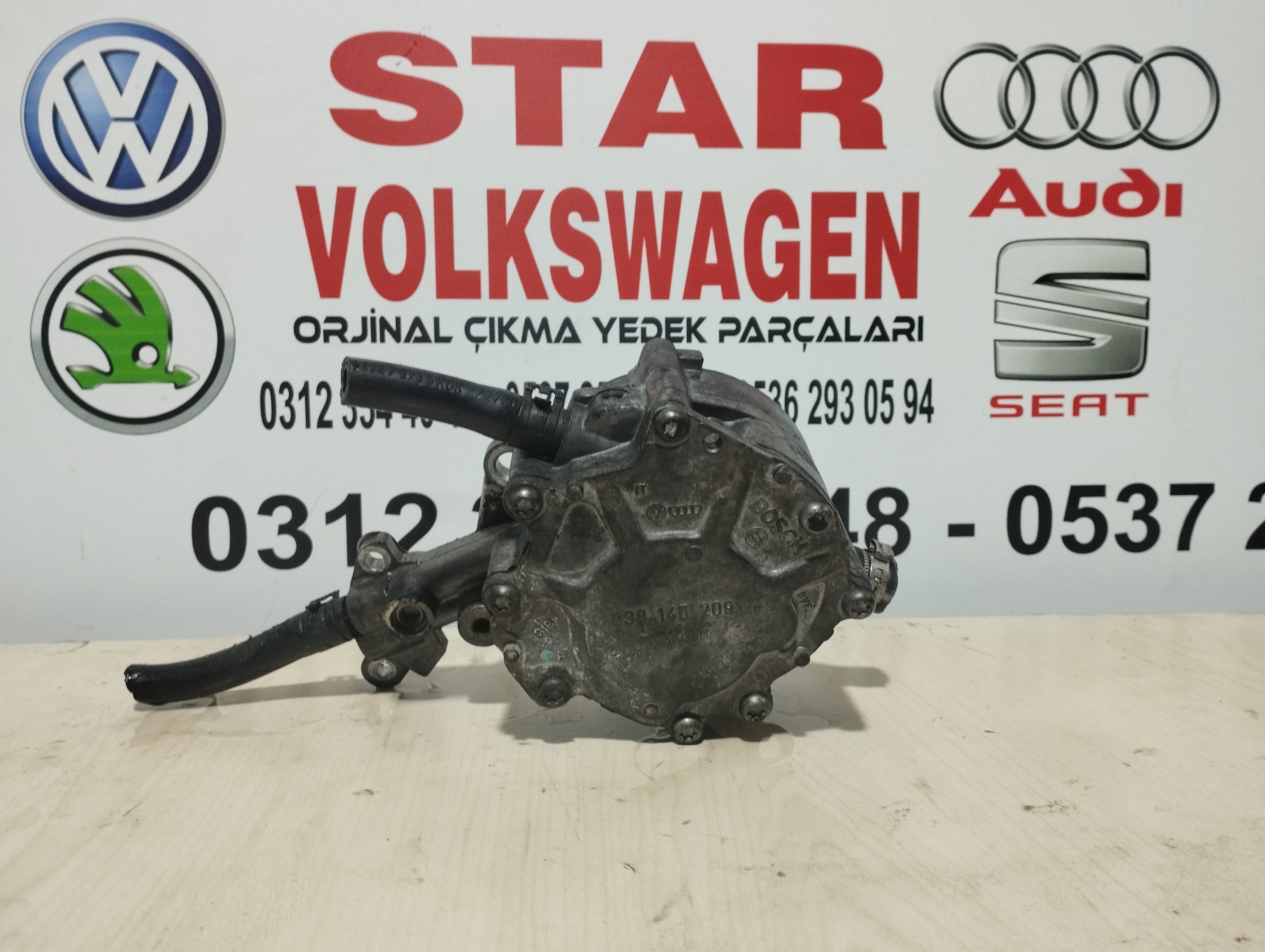 1.9 TDİ ÇIKMA FREN VAKUM POMPASI TANDEM POMPA 038145209 PASSAT T5 CADDY JETTA GOLF OCTAVİA LEON A3 AXB BJB AVF AWX BKC BXE MOTOR UYUMLU VOLKSWAGEN ÇIKMA PARÇA