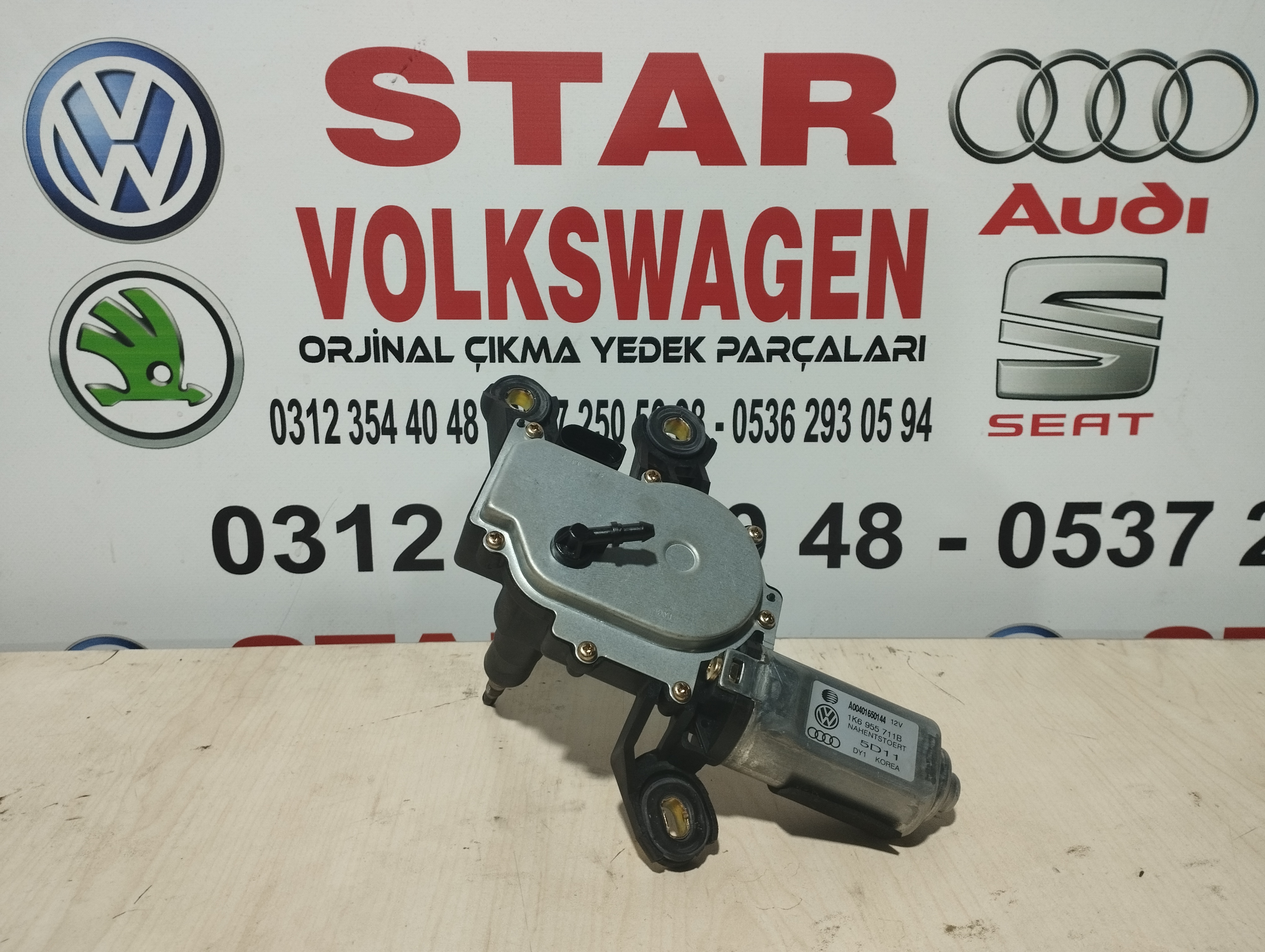 Golf5 arka silecek motoru çıkma orjinal 1K6955711B parça numaralı golf5 çıkma parça star Volkswagen çıkma parça